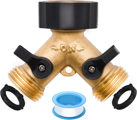 1/2/4 Pack 2 Way Hose Splitter, for 3/4" Hose Connector, with Rubber W