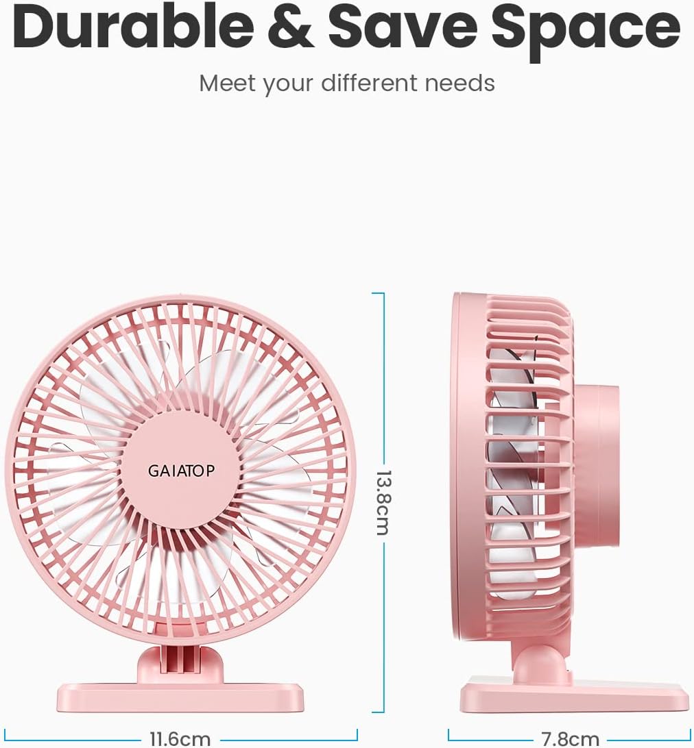 Gaiatop USB Desk Fan, Small But Powerful, Personal Portable Quiet 3 Sp