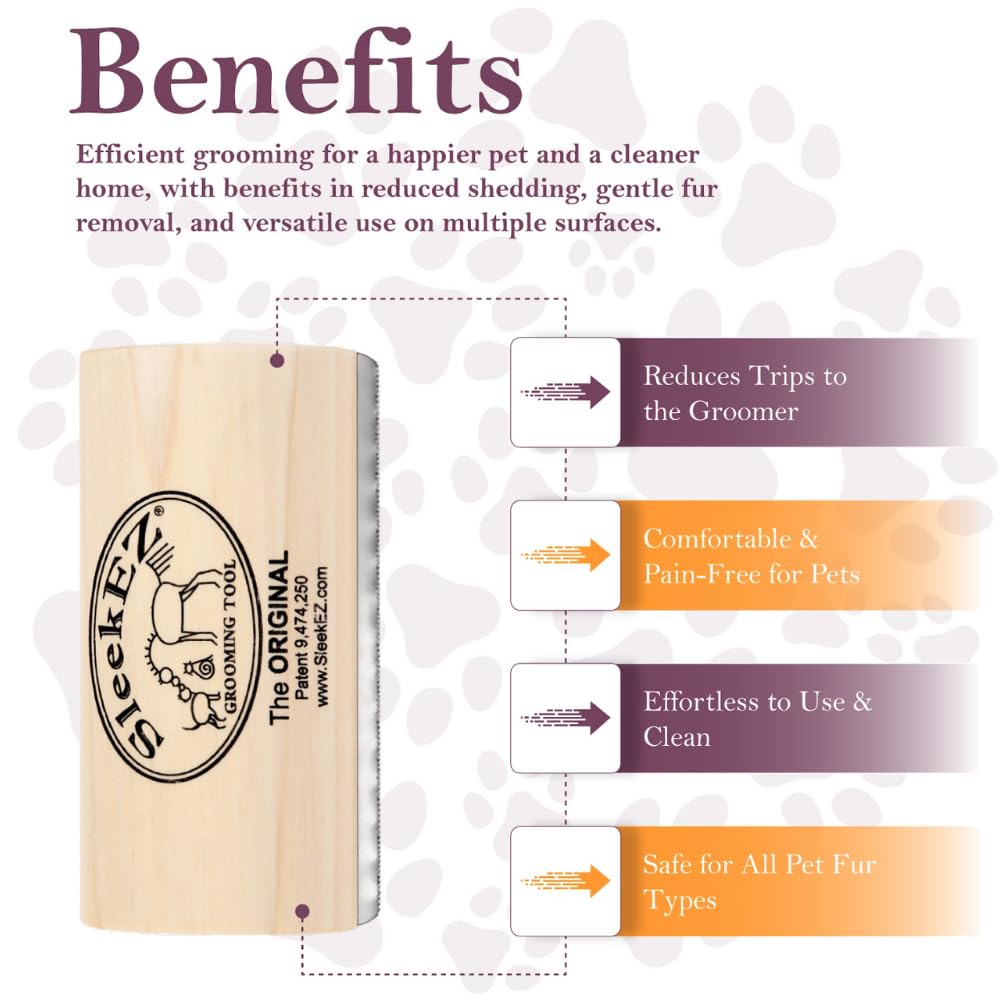 SleekEZ Dog Brush for Shedding & Dog Grooming Supplies | Pet Hair Remo