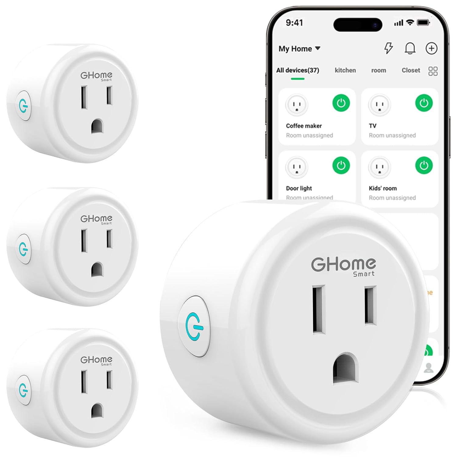 GHome Smart Plug, WiFi Smart Plugs Work with Alexa and Google Home, Sm
