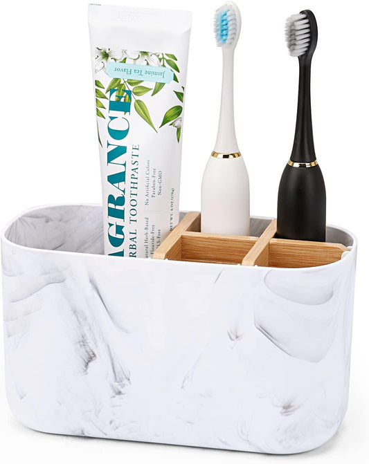 Toothbrush Holders for Bathrooms, 5 Slots Bamboo Toothbrush Holder Kid