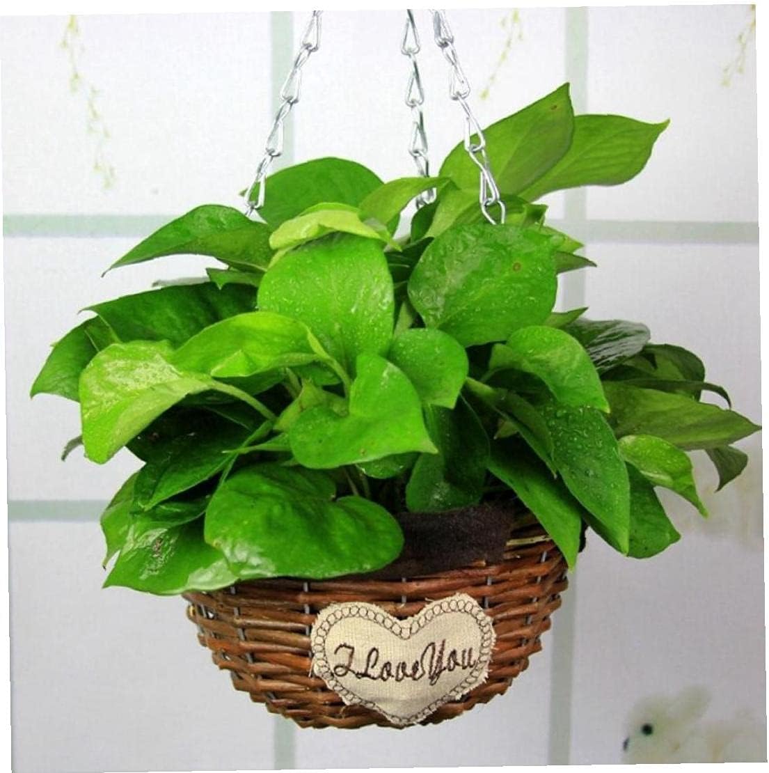 1pc Natural Wicker Hanging Basket, Wall Hanging Rattan Flower Pot Planter Vase for Indoor Outdoor Garden