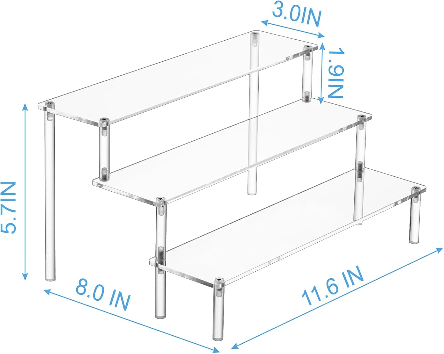 Large Acrylic Display Risers, Perfume Stand Organizer, Clear Acrylic S