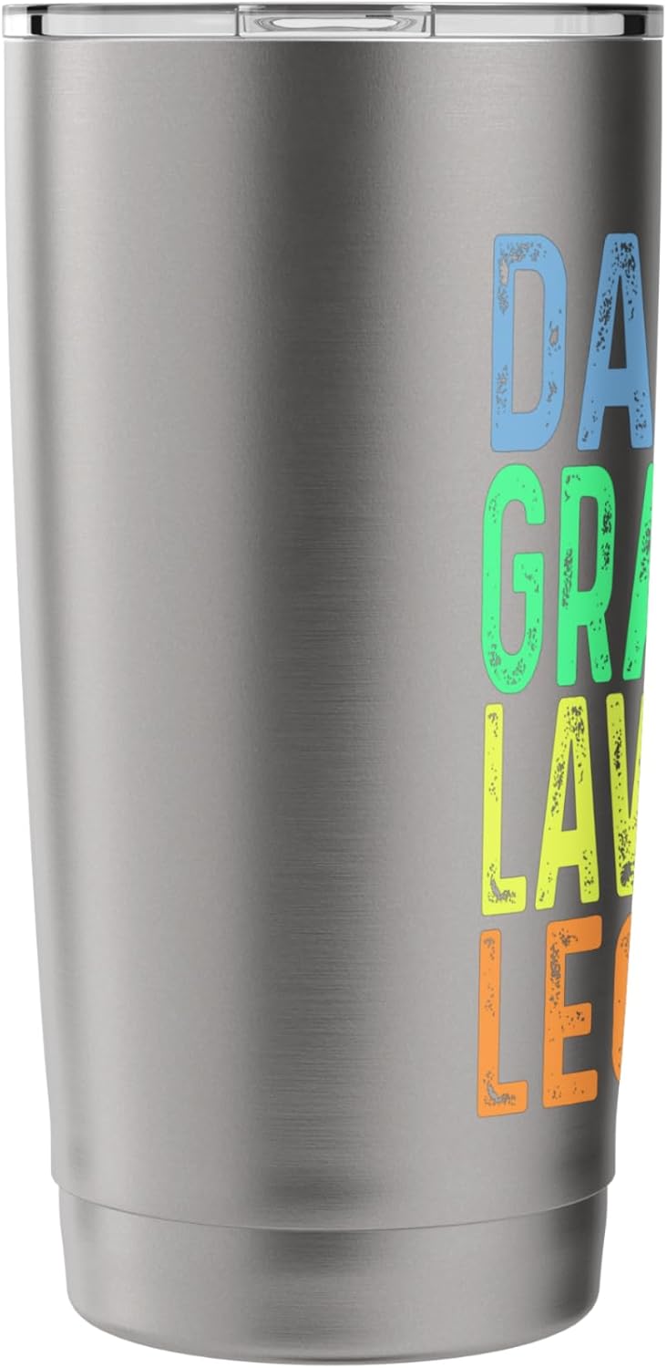 Funny Dad Granddad Lawn Care Legend Grass Mowing Lawn Mower Stainless Steel Insulated Tumbler