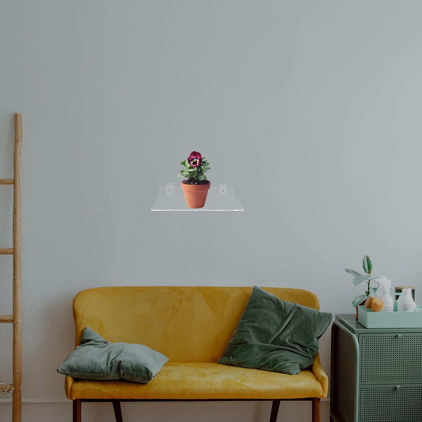 Milisten 2pcs Acrylic Wall Planter Shelf with Suction Cup, L-Shaped 30