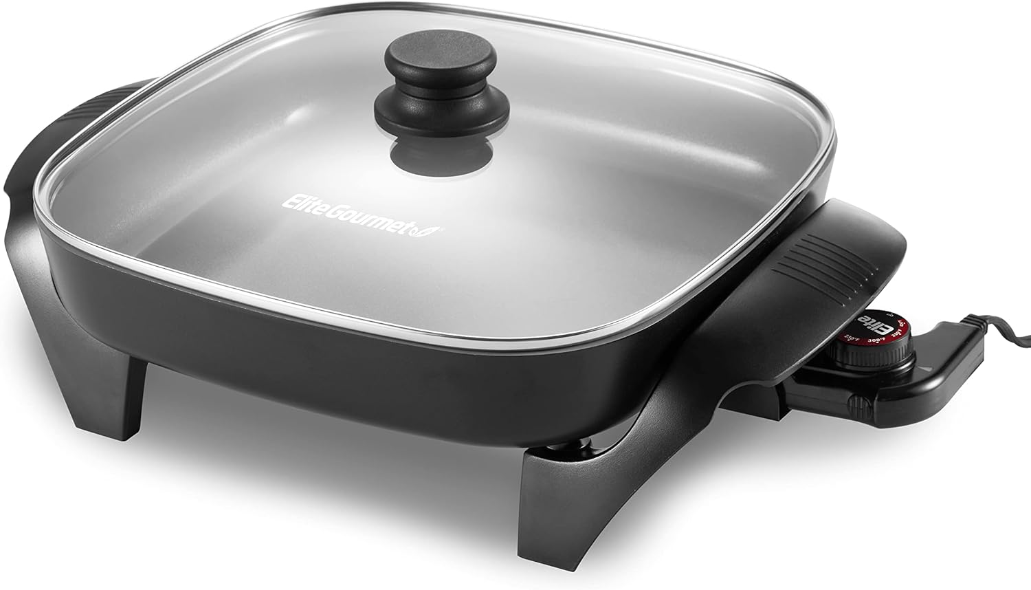 Elite Gourmet 12"x12"x2.15” Ceralast™ PFAS Free Ceramic Electric Skill