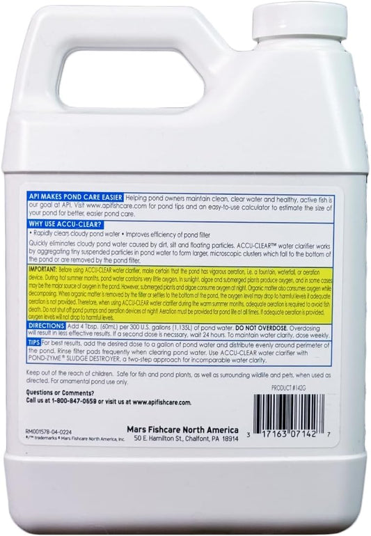 API POND ACCU-CLEAR Pond Water Clarifier 32-Ounce Bottle