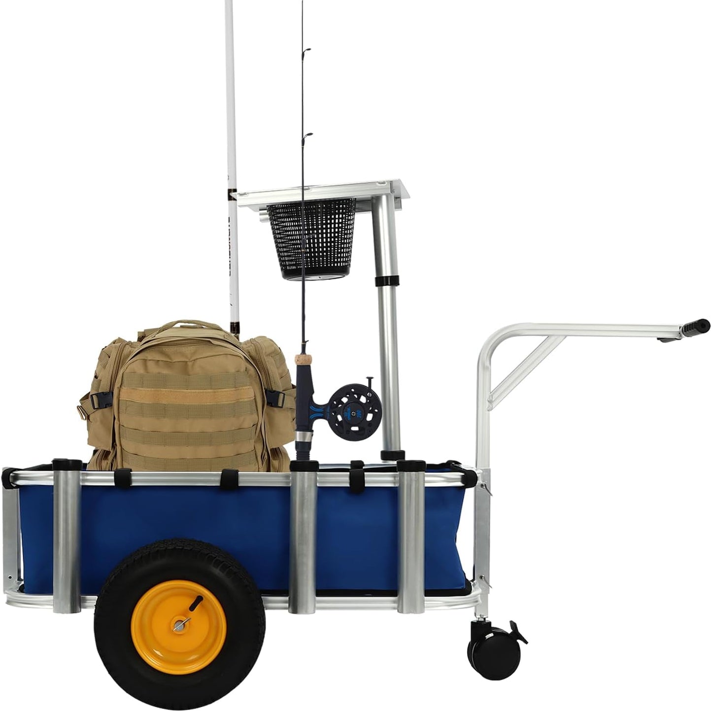 Aluminum Fishing Cart with Rod Holders - Trolley Fish and Marine Cart 