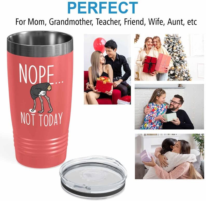 Bird Lover Coral Edition Viking Tumbler 20oz - Nope not Today - Hummin