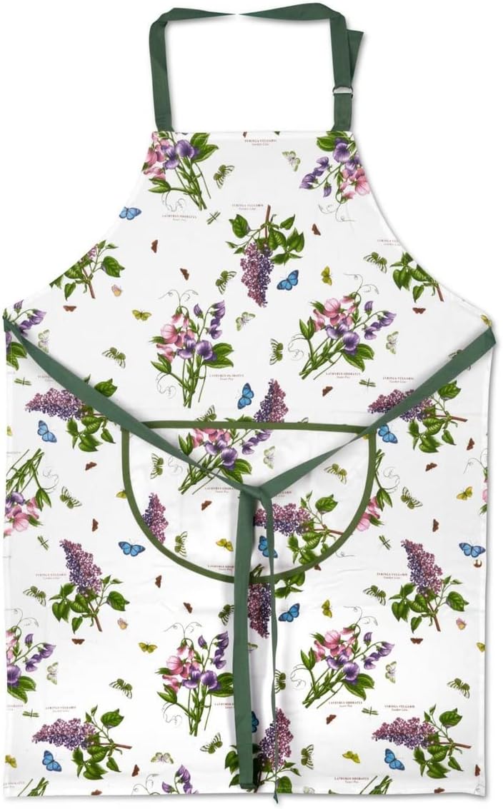 Pimpernel Botanic Garden Cotton Apron - Adjustable Chef Apron with Poc