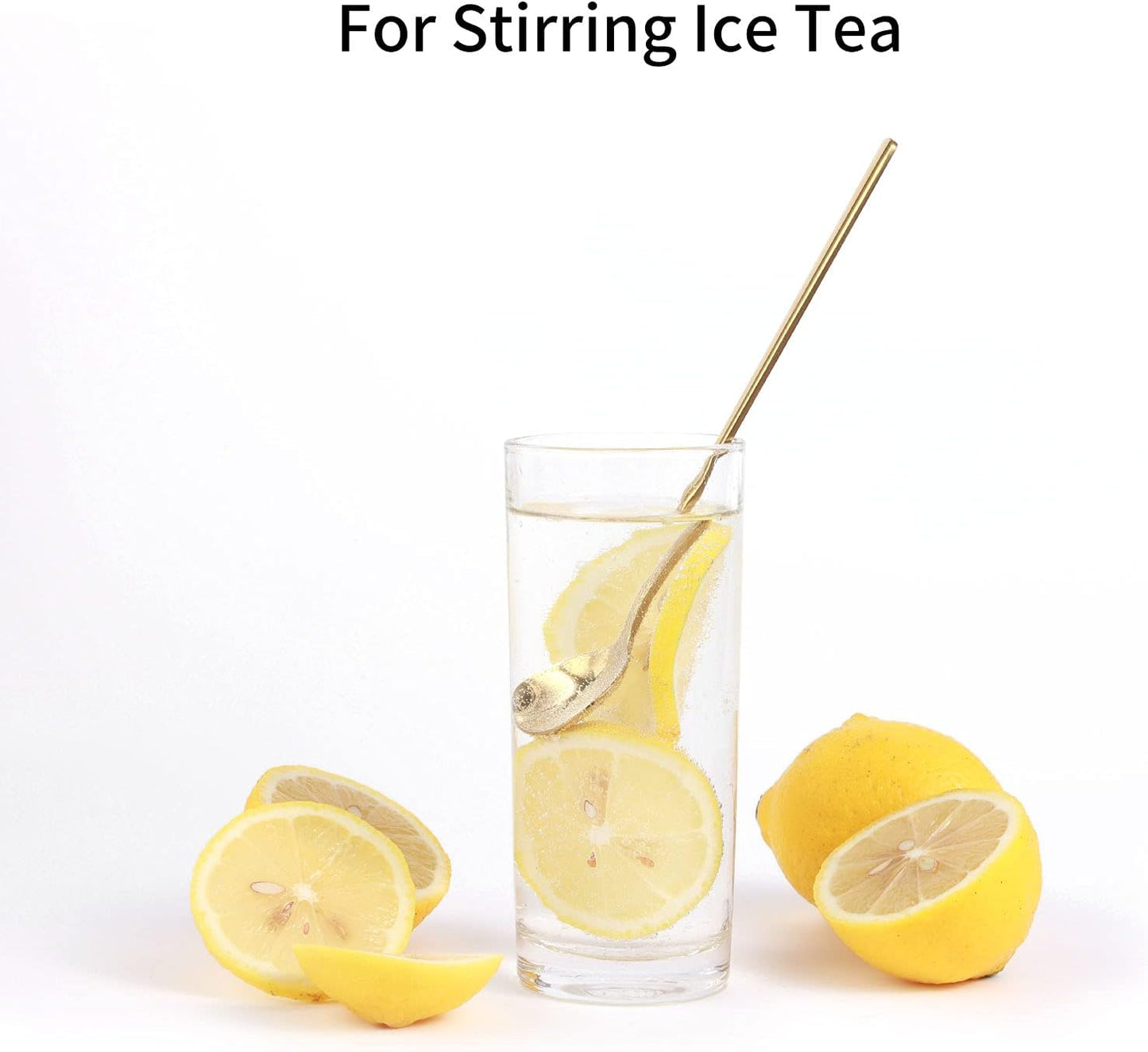 4 PCS 6.7 Inches Coffee/ Tea Spoons Long Handle, Gold, Ice Tea, Espres
