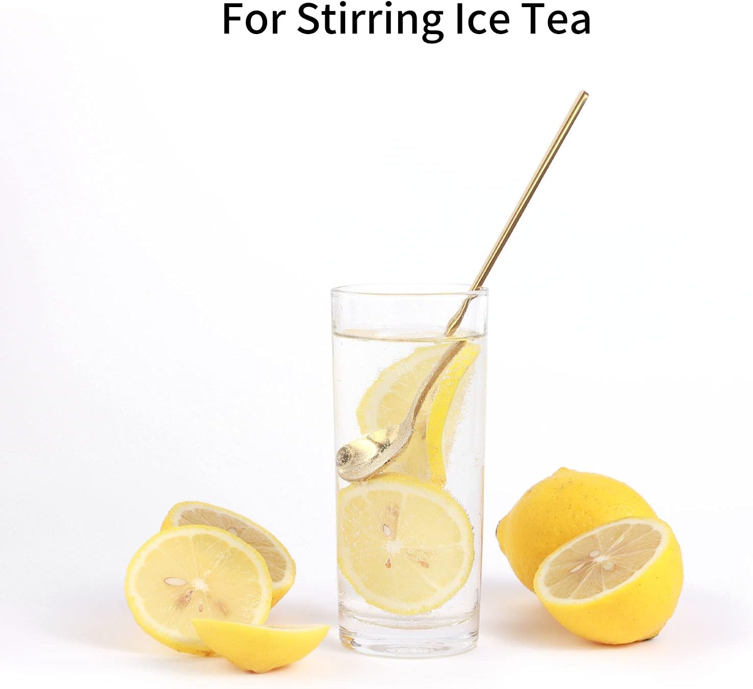 4 PCS 6.7 Inches Coffee/ Tea Spoons Long Handle, Gold, Ice Tea, Espres