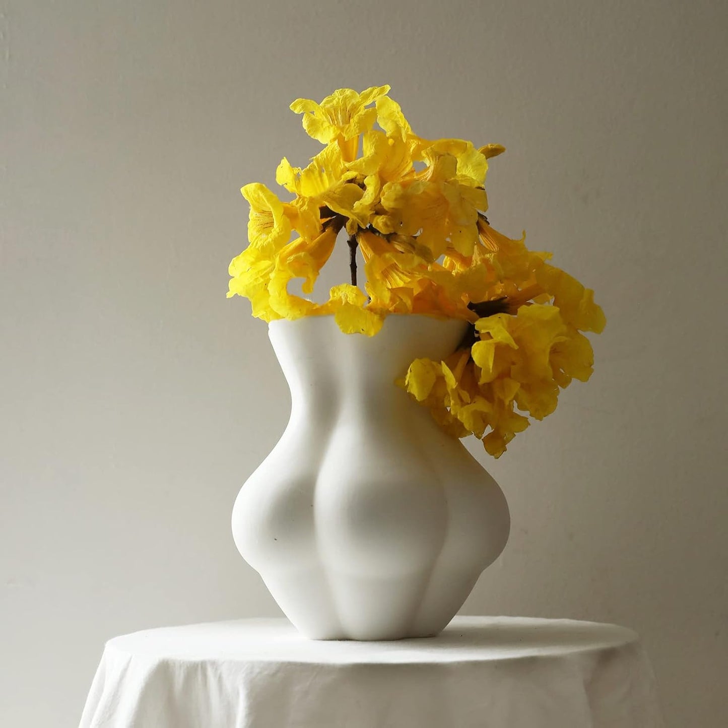 Body Plant Pot Butt Vase,Modern Design White Ceramic Vases for Home Decor (Body Vase)