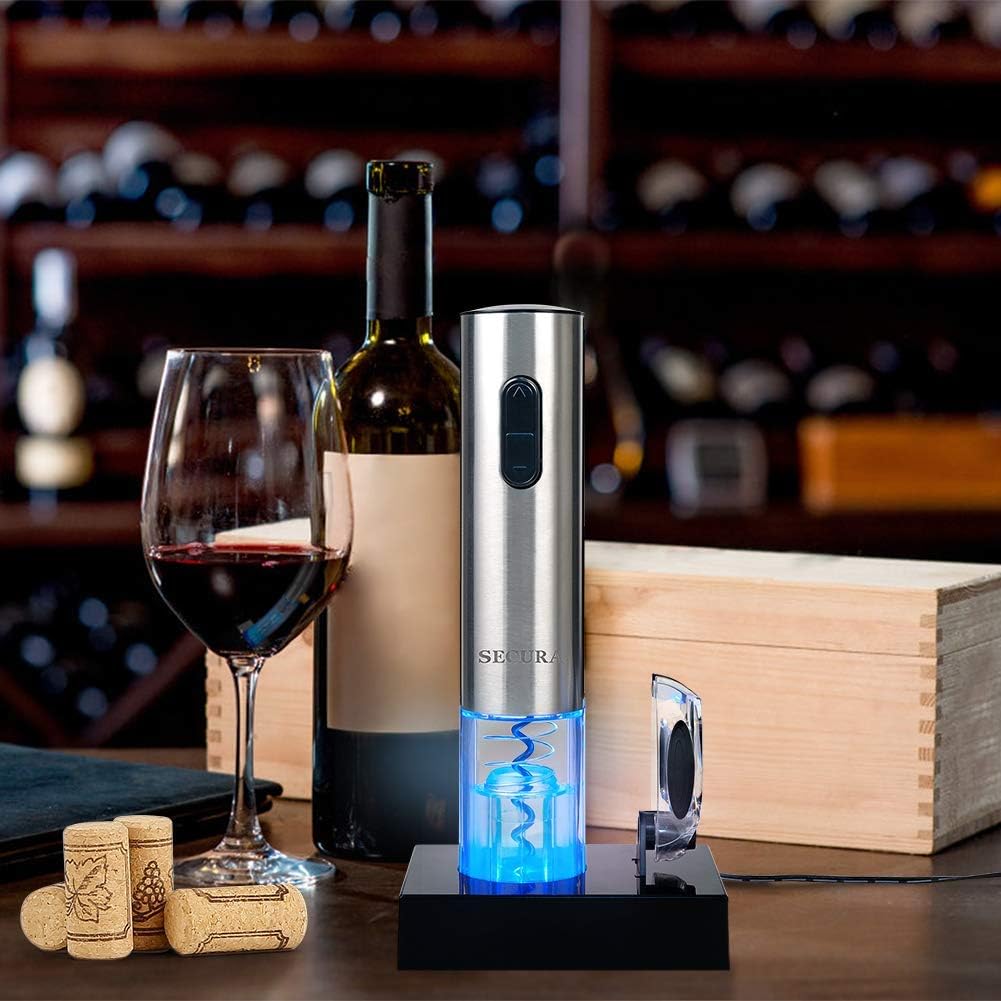 Secura Electric Wine Opener, Automatic Electric Wine Bottle Corkscrew 