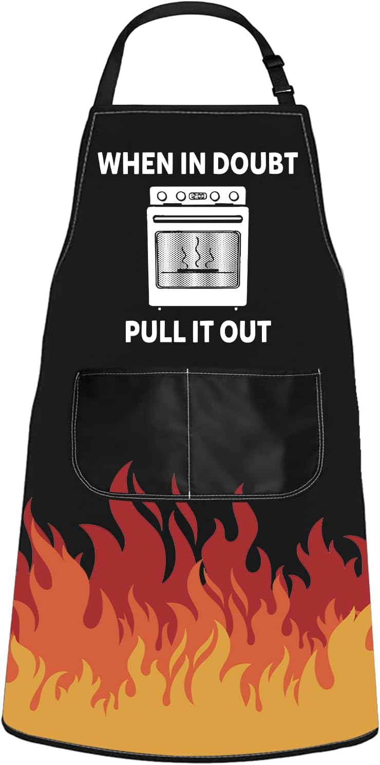 WCGXKO Funny Oven Kitchen Apron Offensive Merch Funny Housewarming Gif