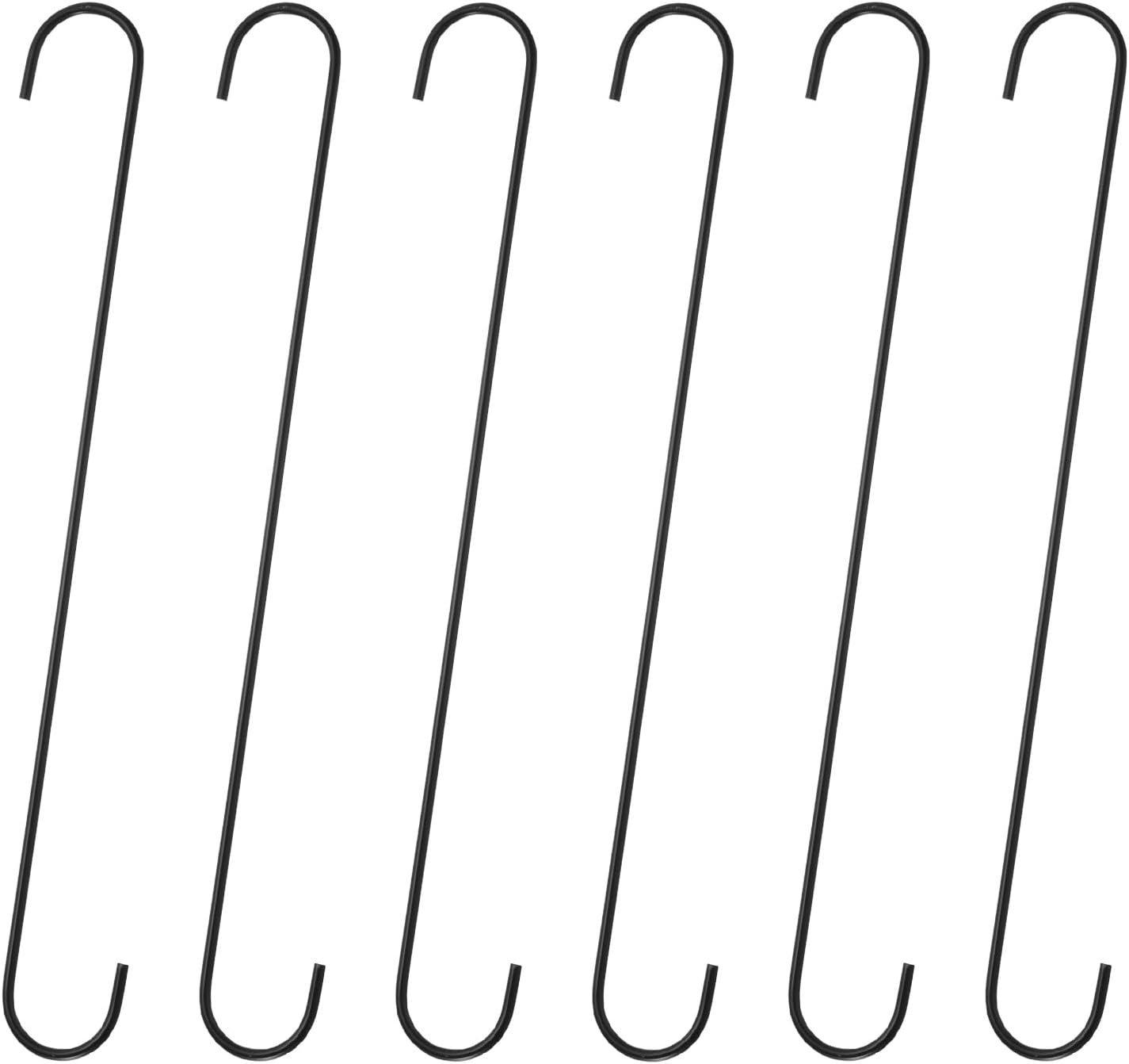HARFINGTON 6pcs Long S Hooks 16 Inch Extra Long Metal S-Shaped Hanging
