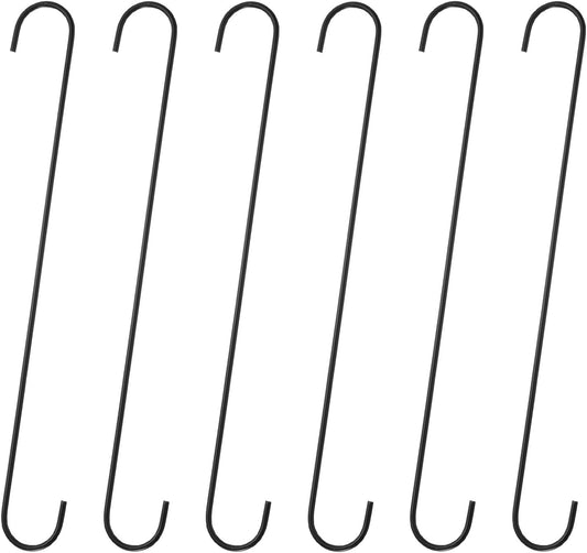 HARFINGTON 6pcs Long S Hooks 16 Inch Extra Long Metal S-Shaped Hanging