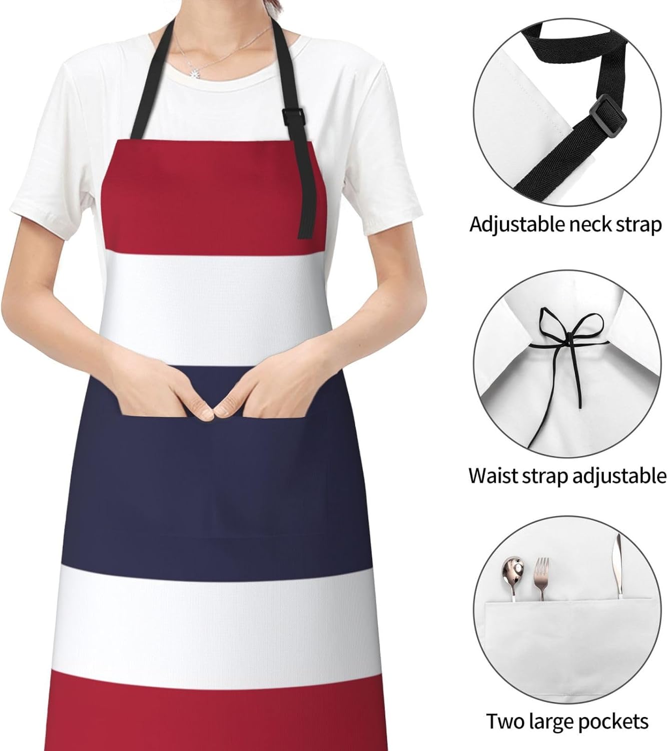 Thailand Flag print Waterproof apron with pocket adjustable cooking apron for adult kitchen bibs to bake