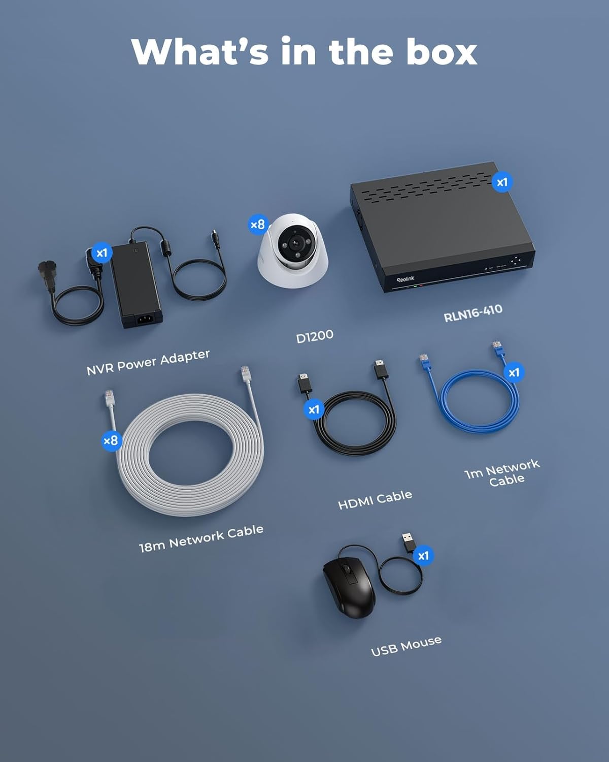 REOLINK 12MP PoE Security Camera System, 8pcs H.265 12MP Security Came