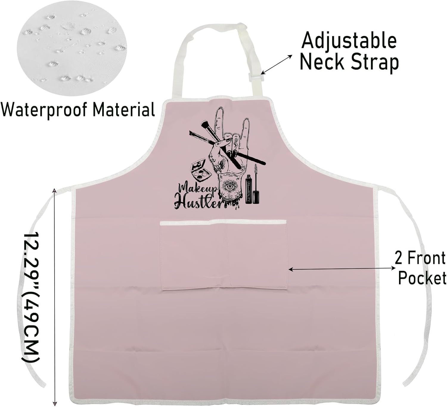 WCGXKO Makeup Hustle Kitchen Apron Esthetician Gift Funny Beautician G