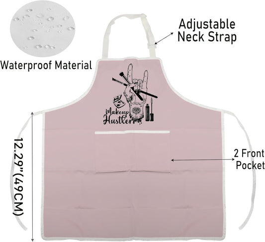 WCGXKO Makeup Hustle Kitchen Apron Esthetician Gift Funny Beautician Gift Beauty Salon Merch