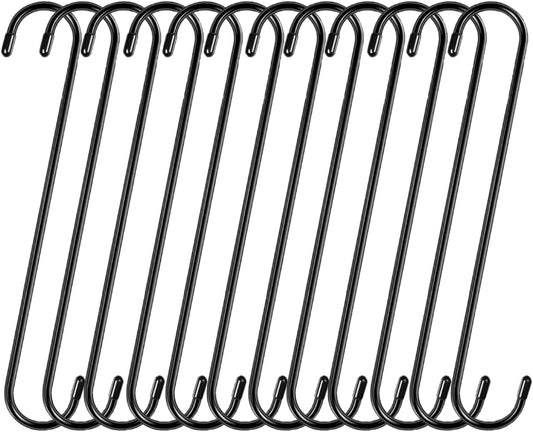 Belit 12 Pack Extra Large S Hooks, 10 inch Heavy Duty Long S Hooks for Hanging Plant, Tree Branch, Bird Feeder, Pots and Kitchenware