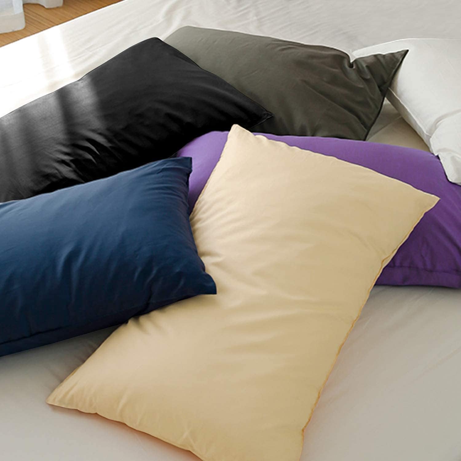 FLXXIE King Pillow Cases Set of 2, Soft Microfiber Pillow Covers with 