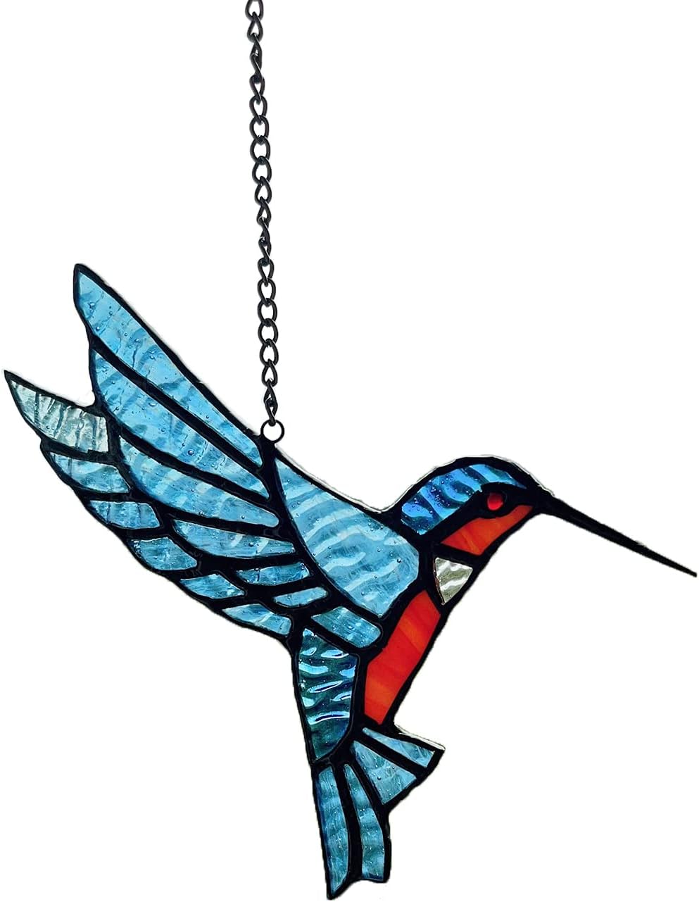 Hummingbird Suncatcher, Hummingbird Stained Glass Window Hangings, Bird Suncatchers for Windows, Handcrafted from Real Stained Glass, Home Decor Crafts