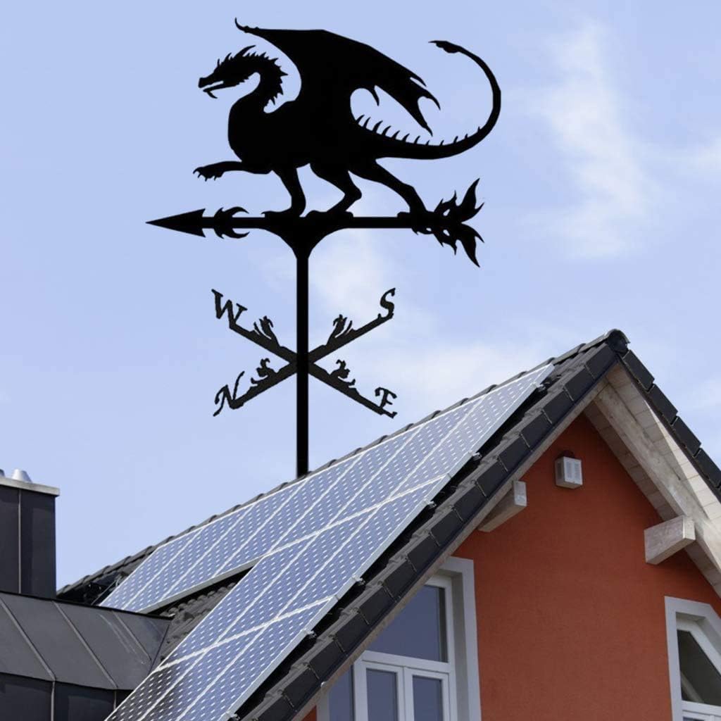 Alnicov Animal Metal Weather Vane, Vintage Black, Wind Direction Indicator for Outdoor Garden Decoration