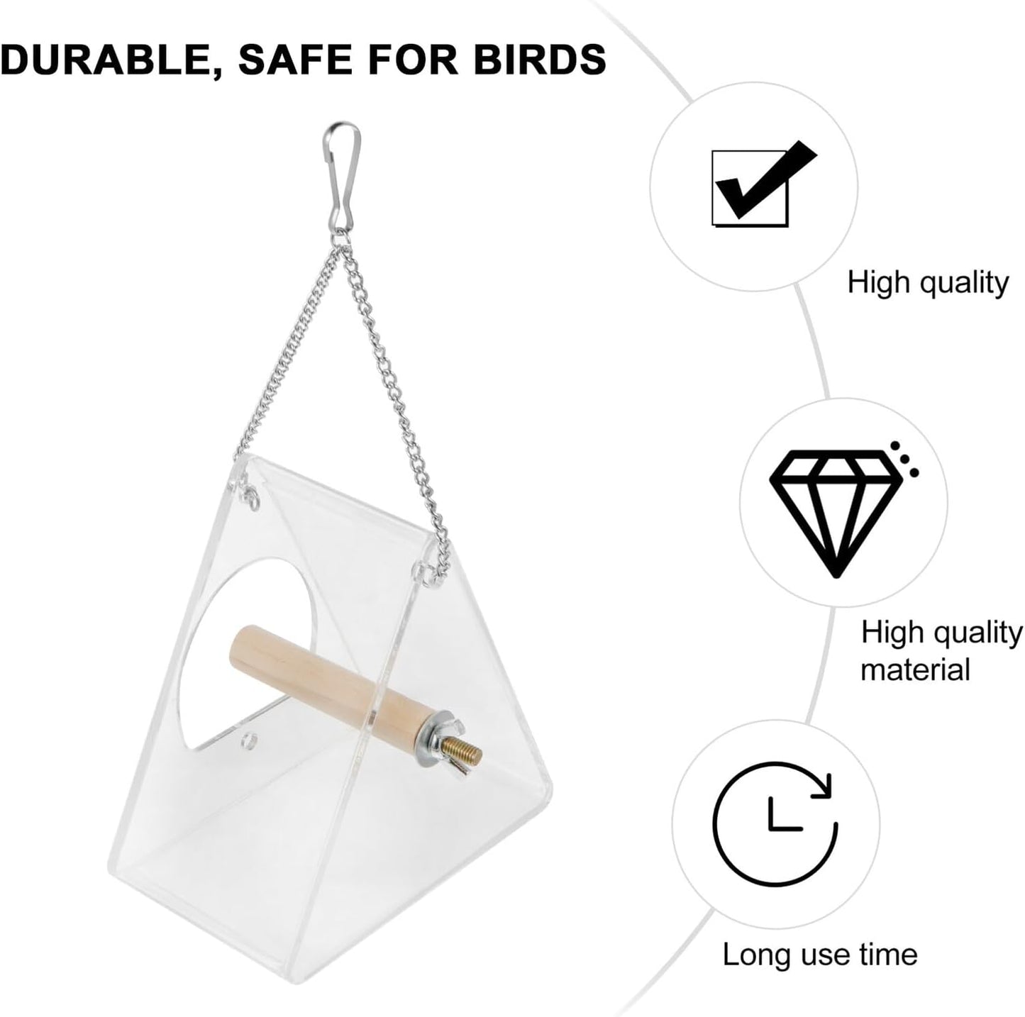 FAVOMOTO Acrylic Hanging Triangle Bird Feeder with Sucker Outdoor Bird
