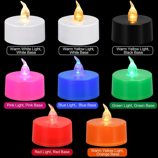 KOABY 12/24/50/100/200/400 Pack LED Tea Lights, Flickering Warm White Lights, Battery Operated