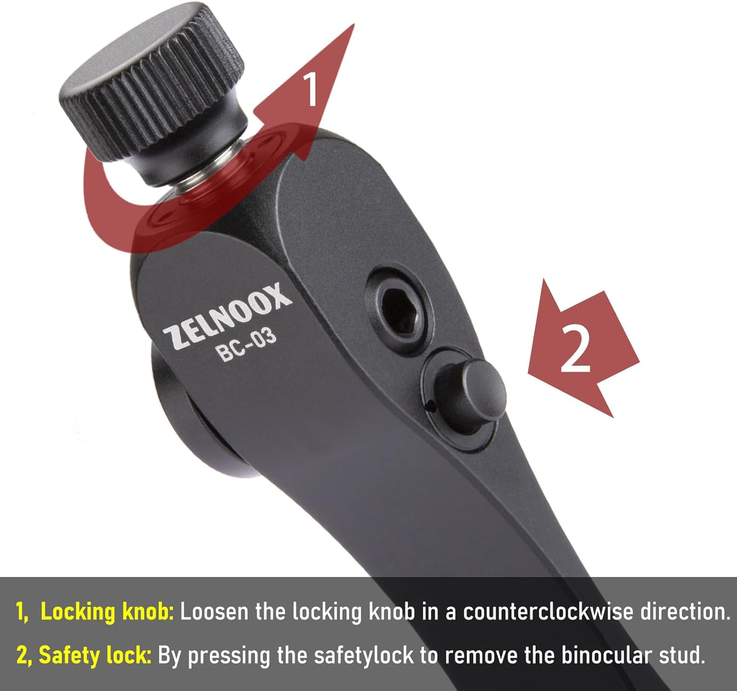 Binocular Tripod Adapter | Quick Release, 1/4"-20 Thread & Arca-Dovetail, CNC Aluminum, Anti-Drop, Fits Most Binoculars