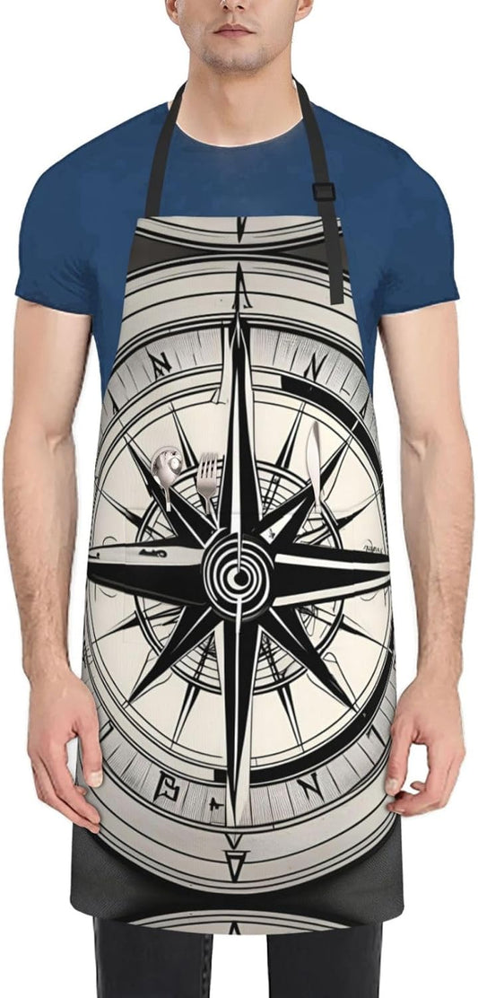 Law of the Compass Navigation 1 Print 28 x 33in Waterproof Apron with Pockets Fashionable Versatile Smock for Baking