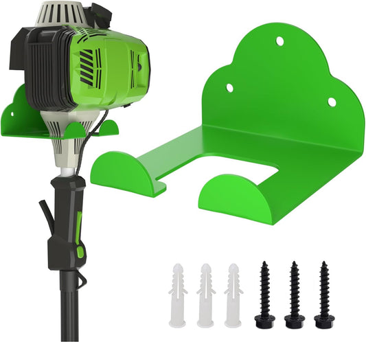 Garage Organizer Trimmer Rack, 6.2" Hook Garden Power Tool Hanger for Grass Trimmer, Hedge Trimmer, Leaf Blower, Garage Organizer Tool Holder for Garage Storage Shed Organization, Green