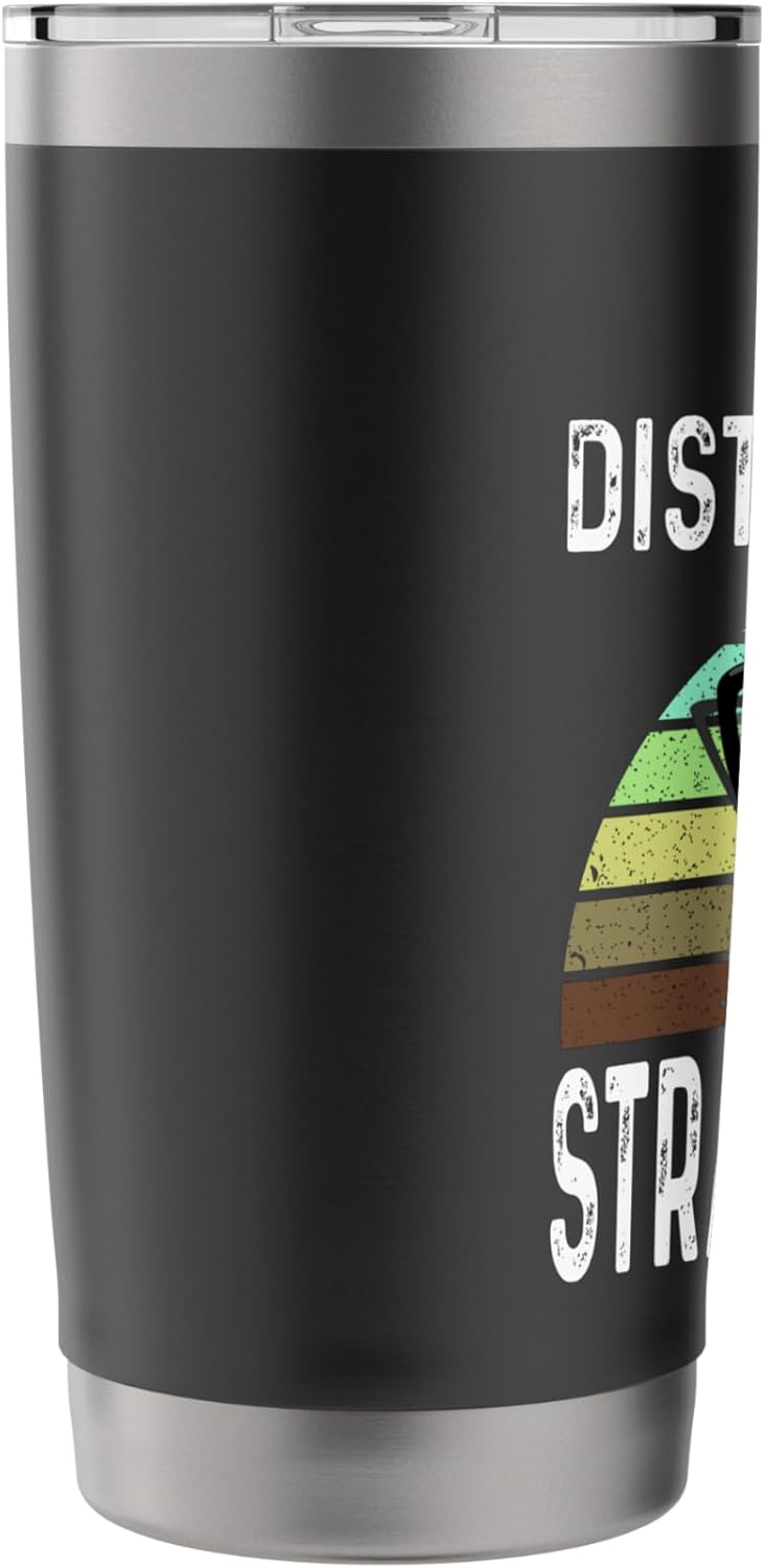 Funny Easily Distracted By Straight Lines Best Lawn Care Stainless Steel Insulated Tumbler
