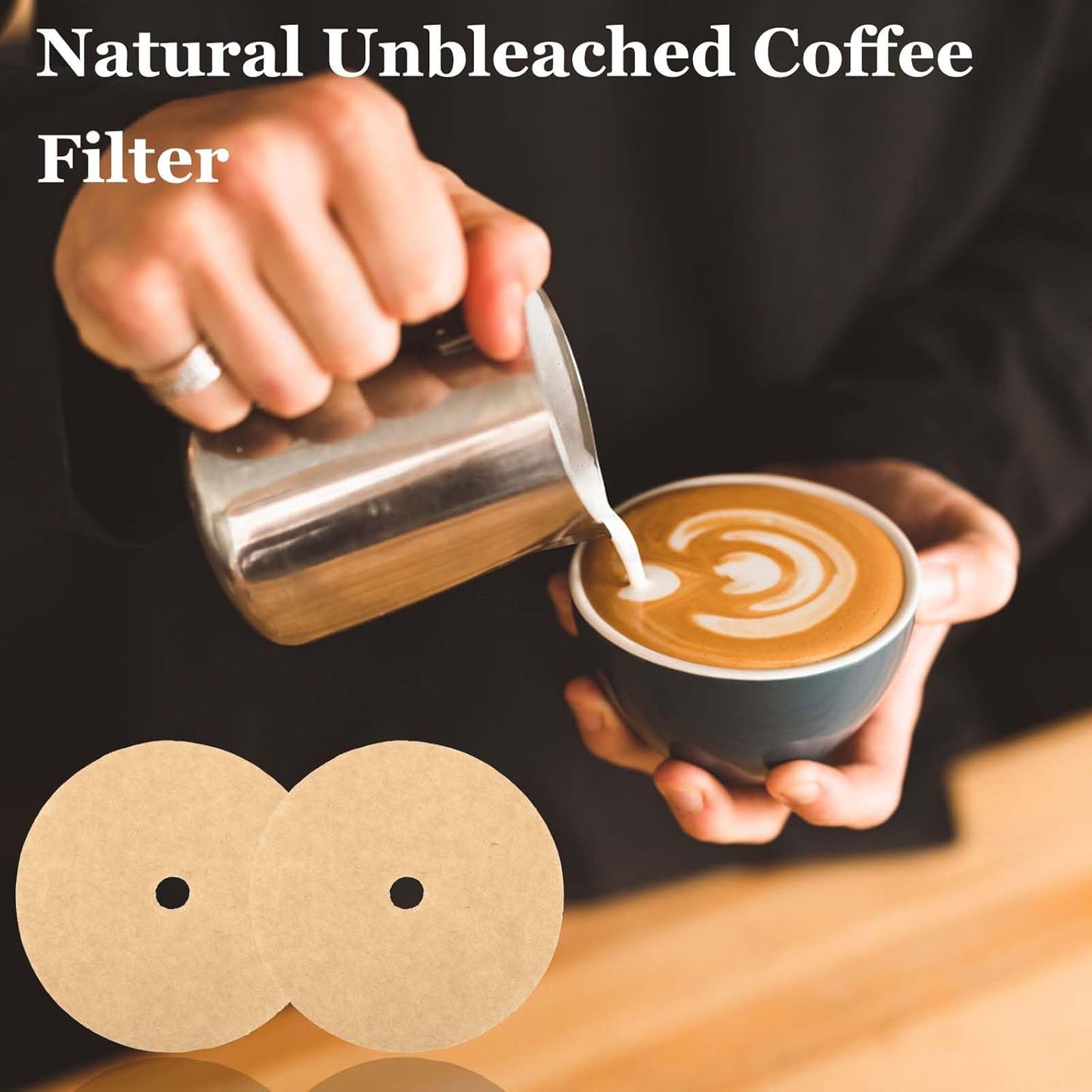 300 Count Percolator Coffee Filters, 3.75in Natural Unbleached Disposable Coffee Filter Disc Coffee Filters for Percolators Camping Coffee Pot Home Office Use