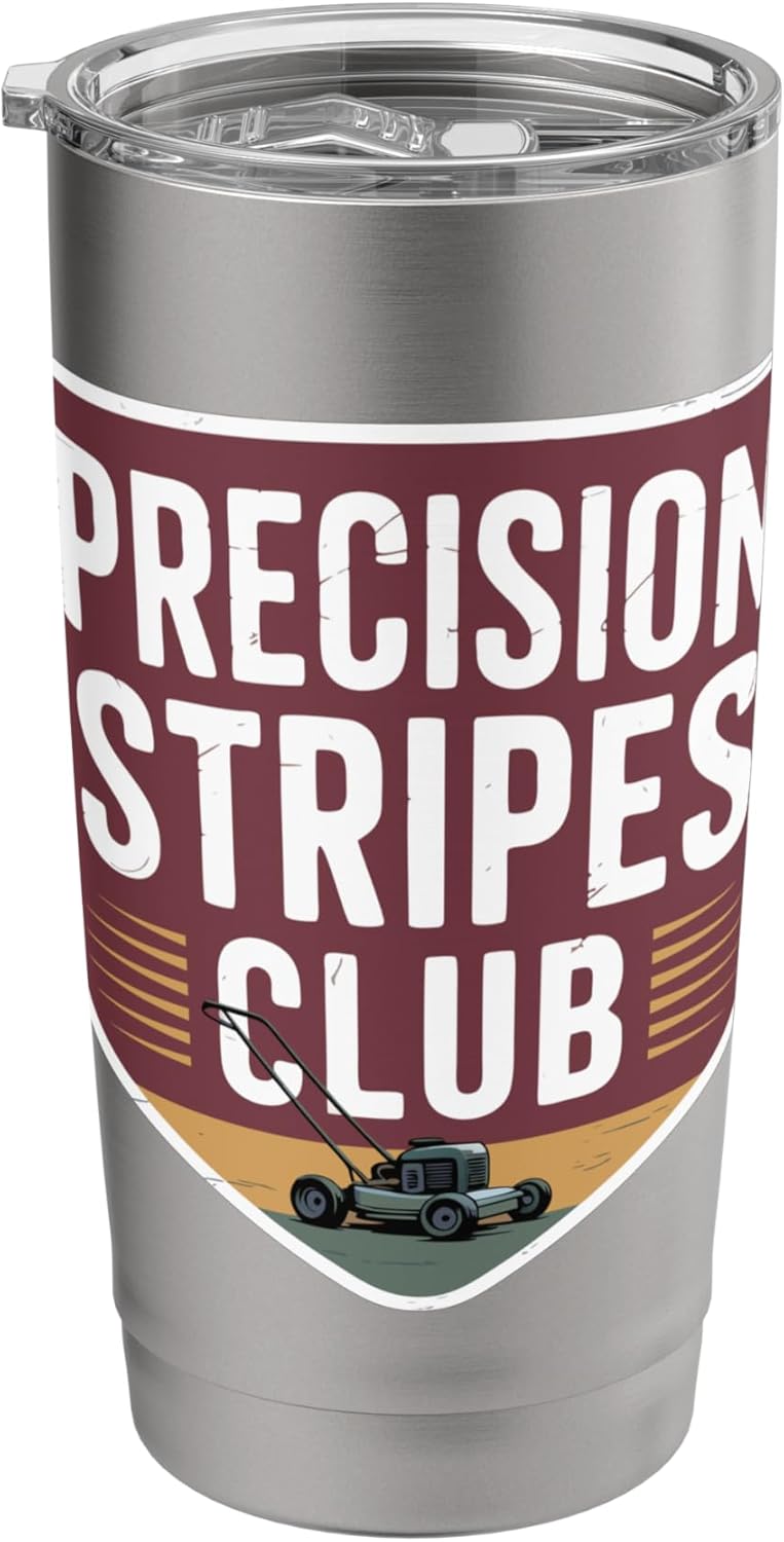 Lawn Striper Lawn Care Mowing Landscaping Precision Stripes Stainless Steel Insulated Tumbler