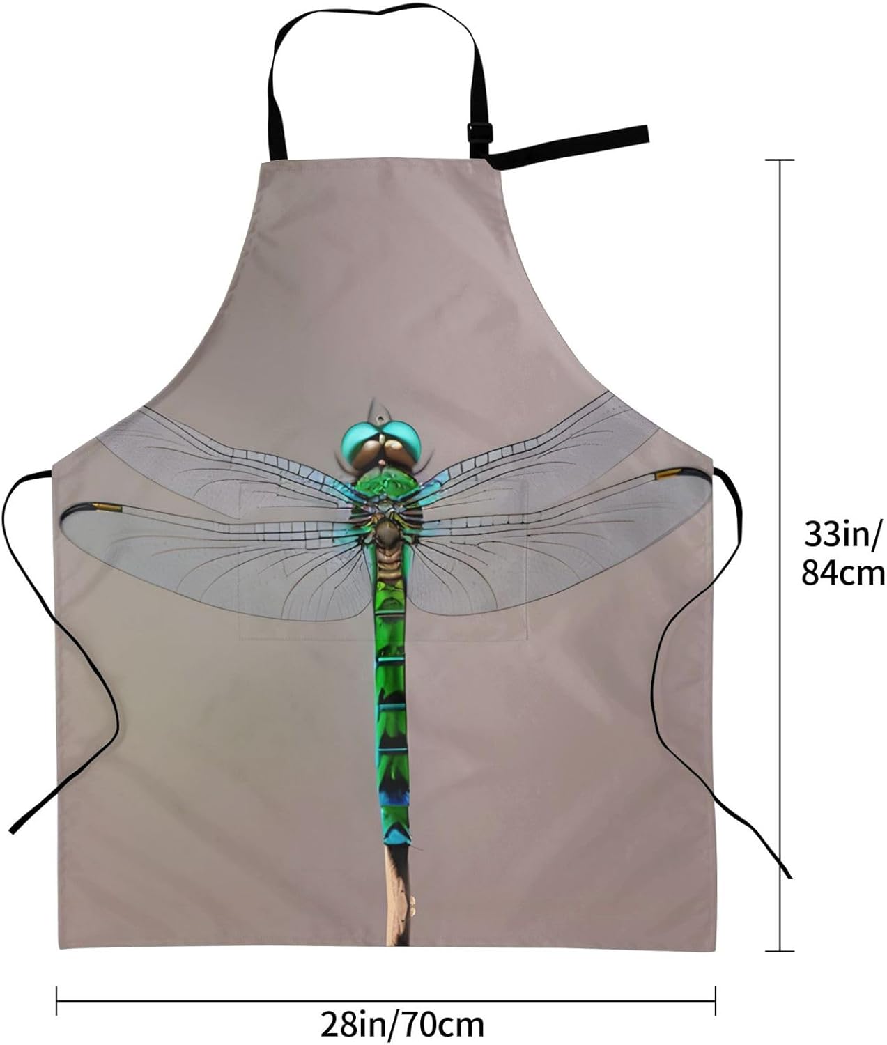 Dragonfly print Waterproof chef's apron with pocket apron for kitchen cooking baking barbecue and gardening