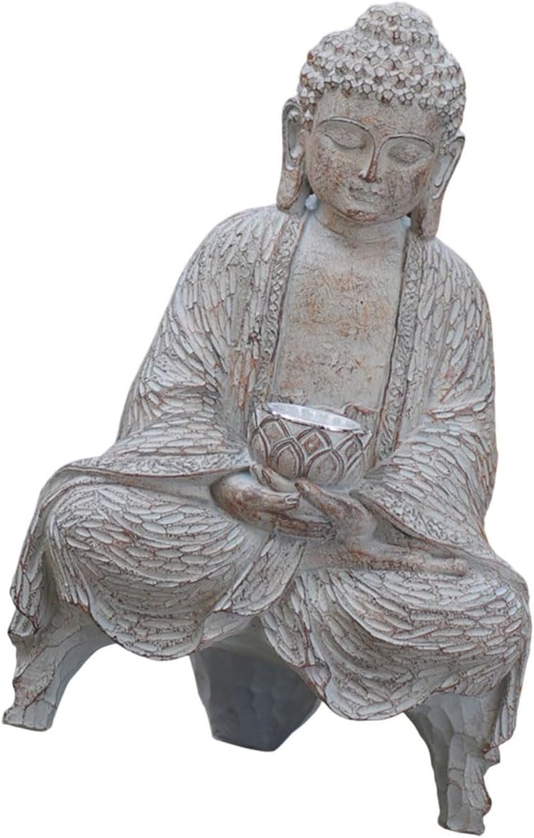 Home Buddhas Statue Solar Power Flickering LED Garden Light Meditations Buddhas Figures Spiritual Room Decorations Solar Buddhas Statue