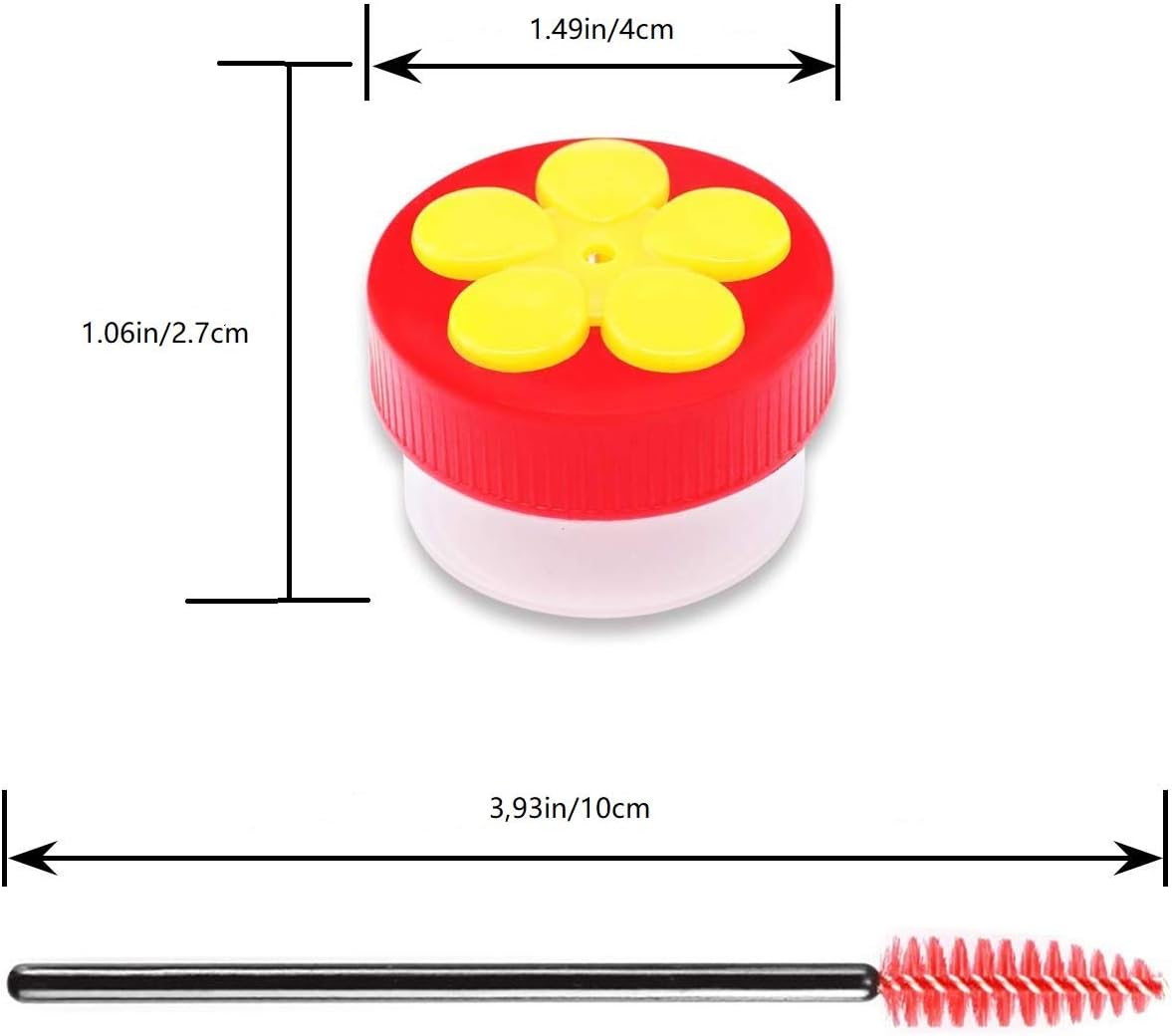 Hummingbird Feeder for Window Small Handheld Bird Flower Feeders with Perch Cleaning Brush (2 Pack)