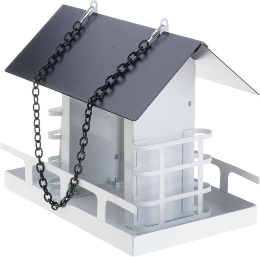 Outdoor Hanging Bird Feeder With Perch Large Capacity Feeding Station 