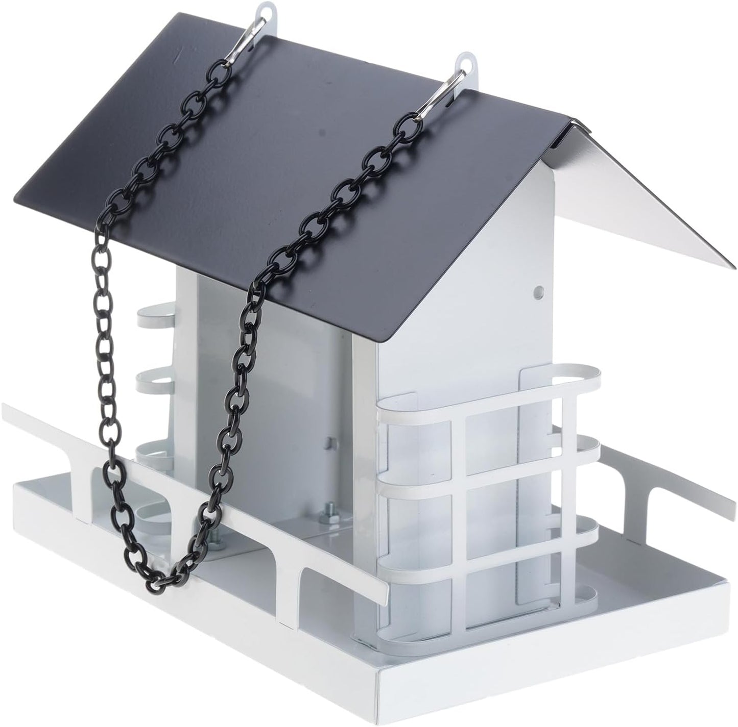 Outdoor Hanging Bird Feeder With Perch Large Capacity Feeding Station 