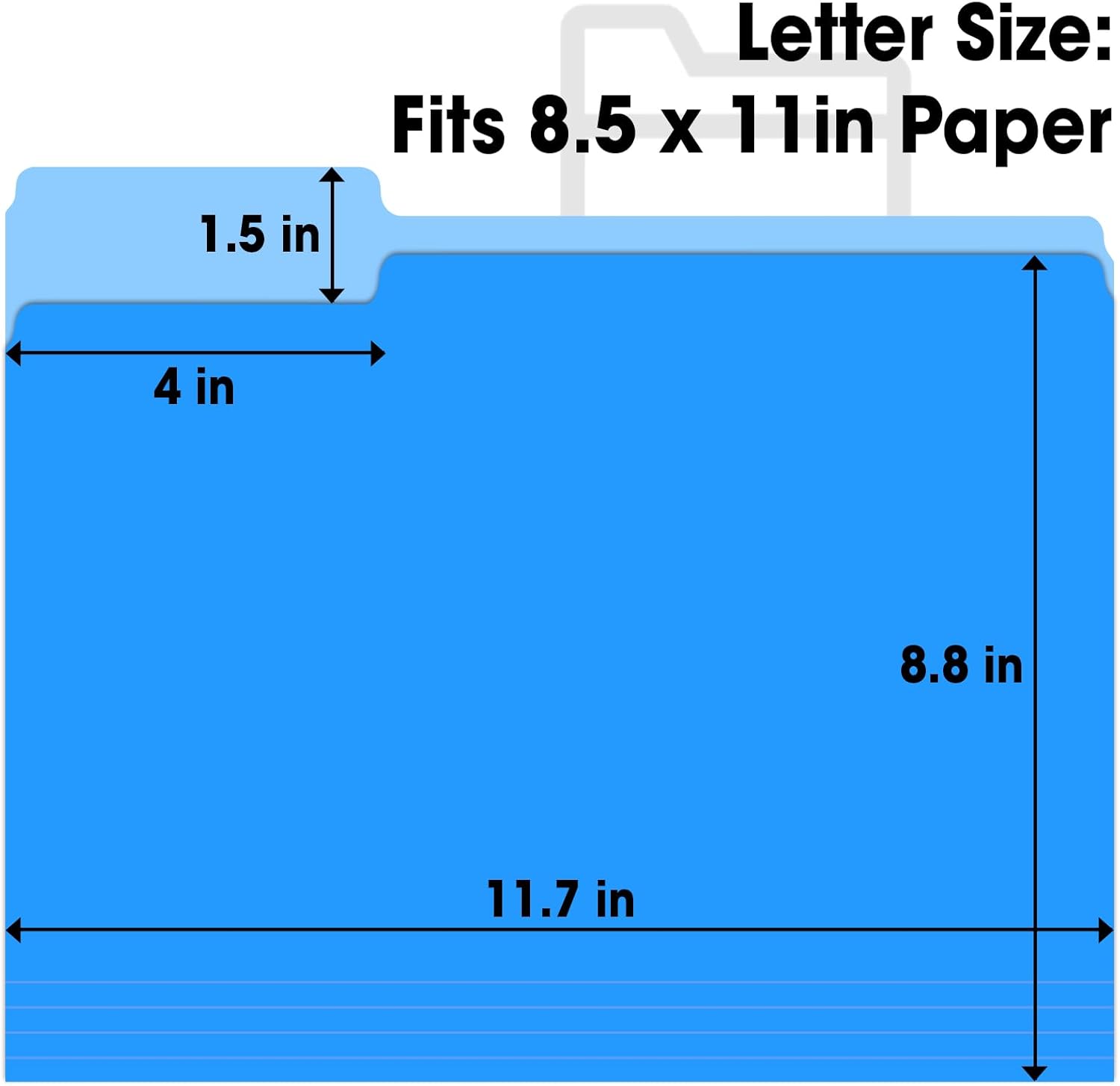 240 Pack Colored File Folders, 1/3 Cut Tab File Folders Letter Size 8.