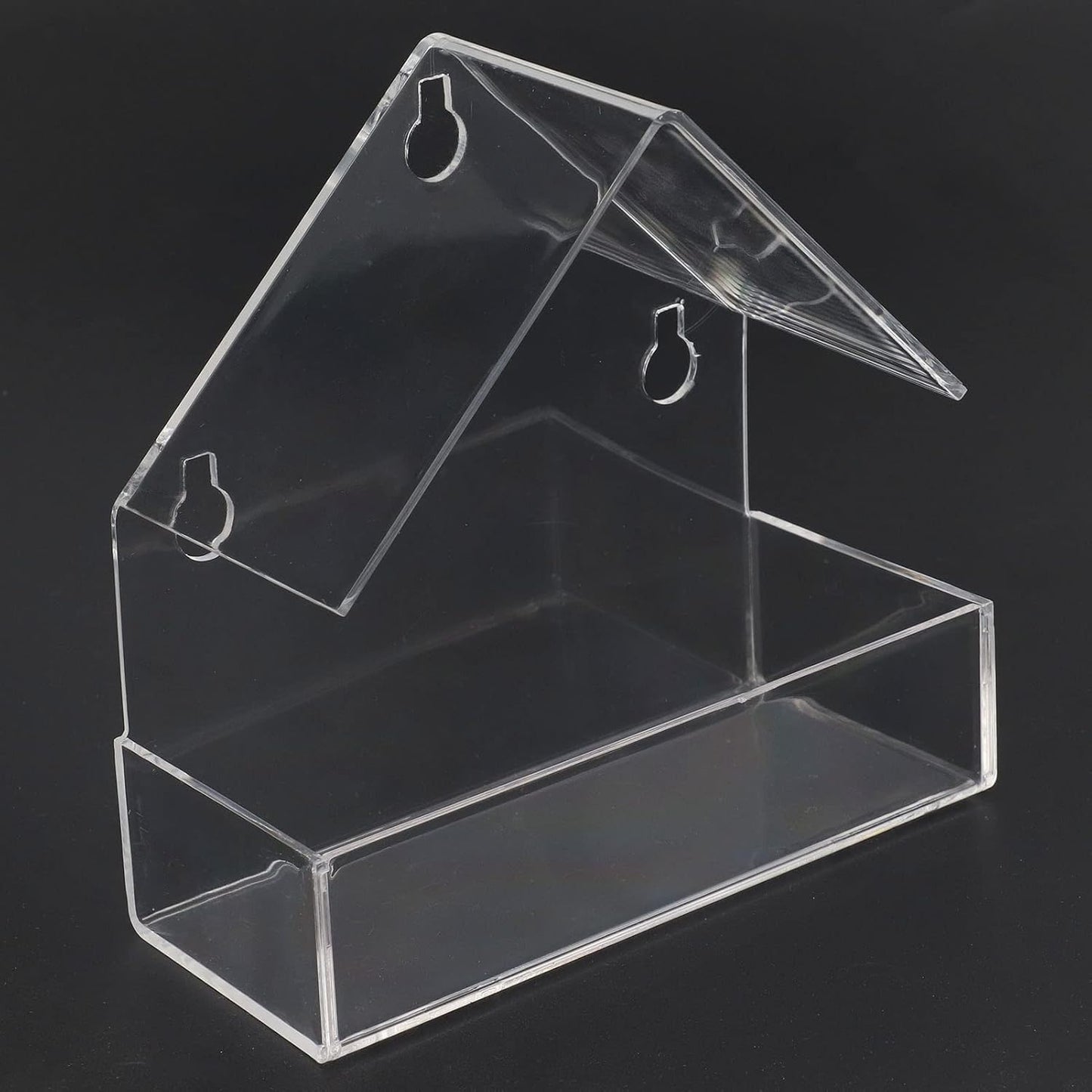 Pilipane Transparent Window Bird Feeder with 3 Strong Suction Cups, Acrylic Bird Feeding Tray for Close Up Bird Watching in Your Farm Garden