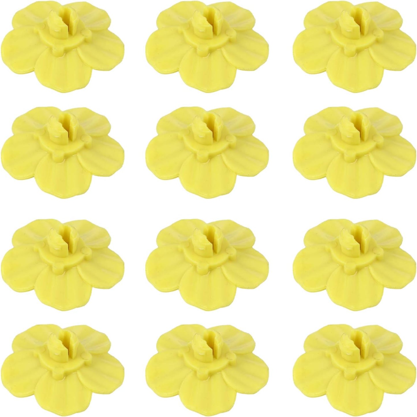 DOITOOL 12pcs Hummingbird Feeder Replacement Flowers Slices Window Bird Feeders Flower Ports Water Feeder Bottle Flower Head Feeder Decor for DIY Craft Yellow