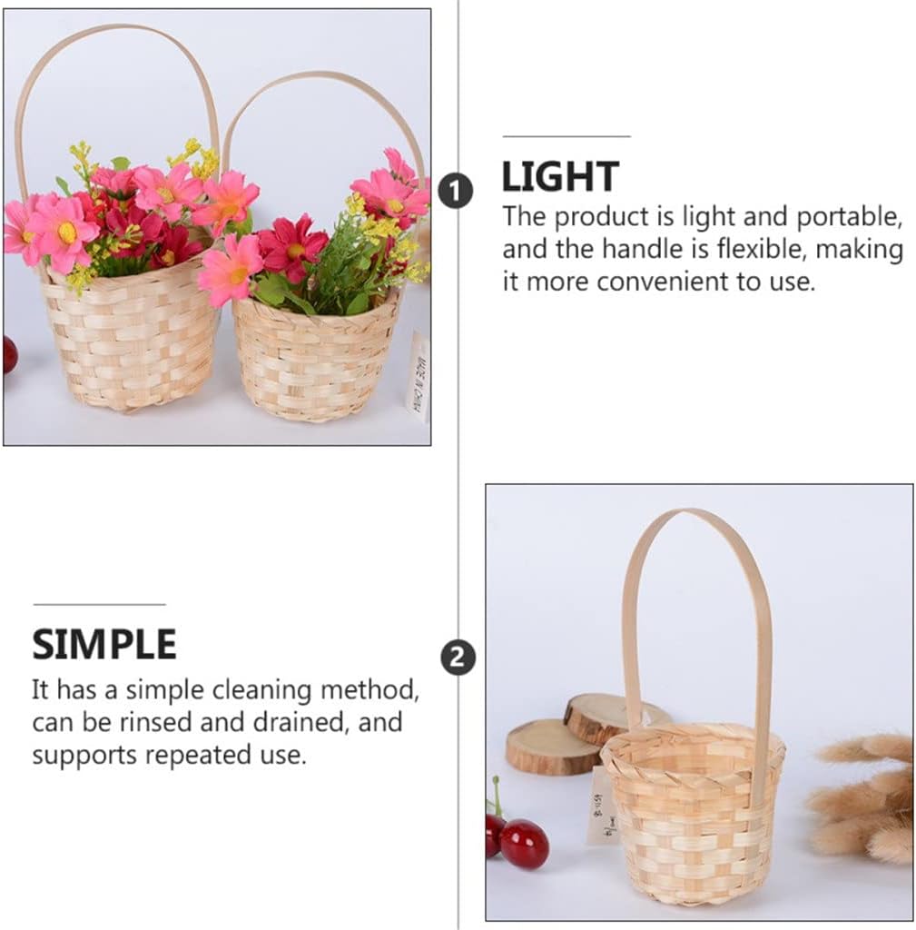5 Pcs Planter Pots Indoor Plants Miniature Basket Decorative Woven Bas