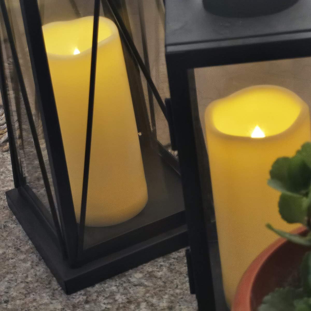 3PCS 7" Waterproof LED Flameless Timer Candles, 1000 Hours Long Battery Life/Flickering Battery Operated Electric Outdoor LED Large Pillar Candle for Outside Lantern Festival Decor etc.