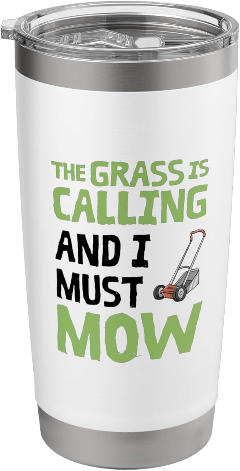 Funny Lawn Mowing Lawn Care Design Lawn Mower Stainless Steel Insulated Tumbler