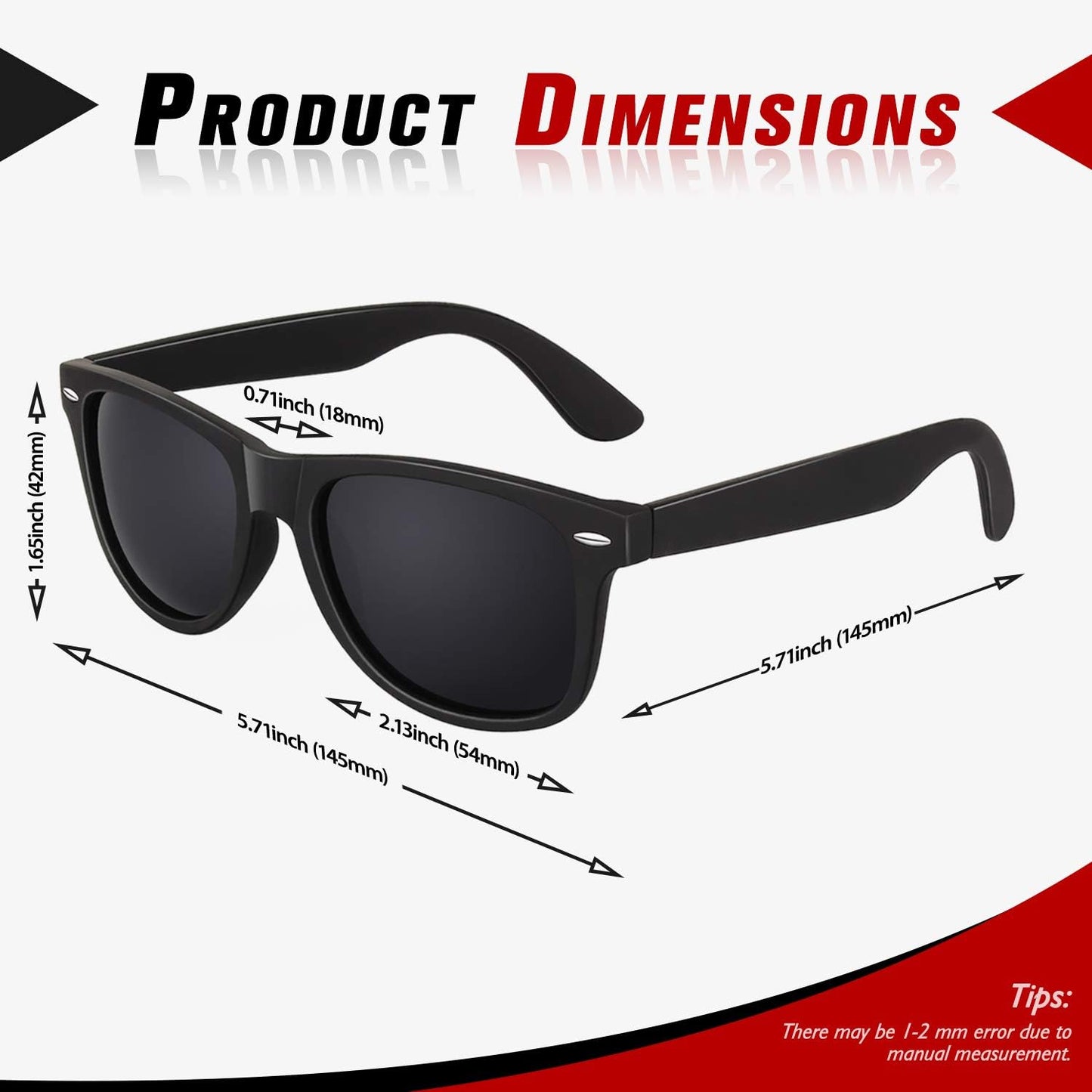 Sunier Polarized Sunglasses for Men and Women, Retro Square Matte Fini