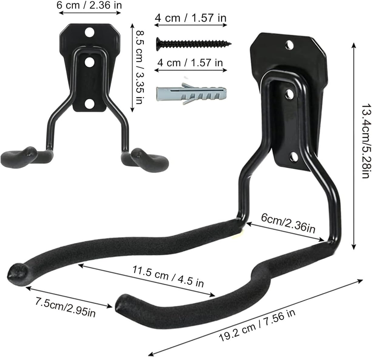 Garage Wall Hooks,Black Rustproof - Garden - Multipurpose Space-Saving